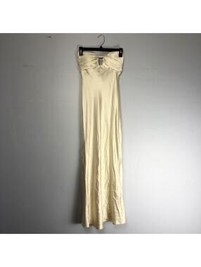 Princess Polly Butter Yellow Satin Maxi Dress Sweetheart Prom Formal Size 2